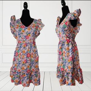 Red Leaf Floral Dress
